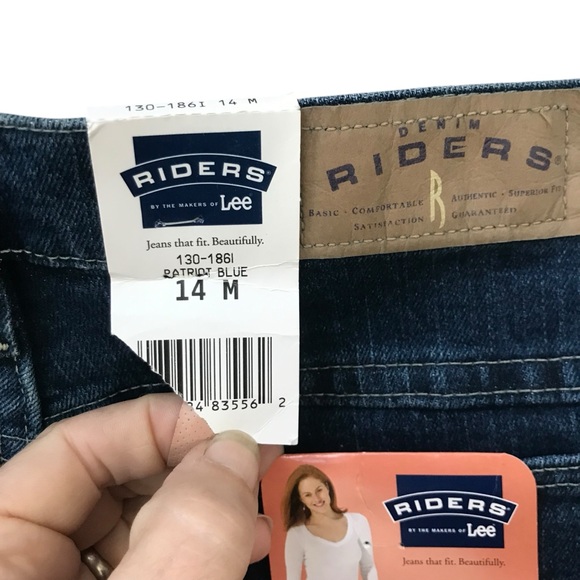 NEW - Riders by Lee 14 M Patriot Blue Jeans High Waist Mom Relaxed Fit vintage - Picture 5 of 7